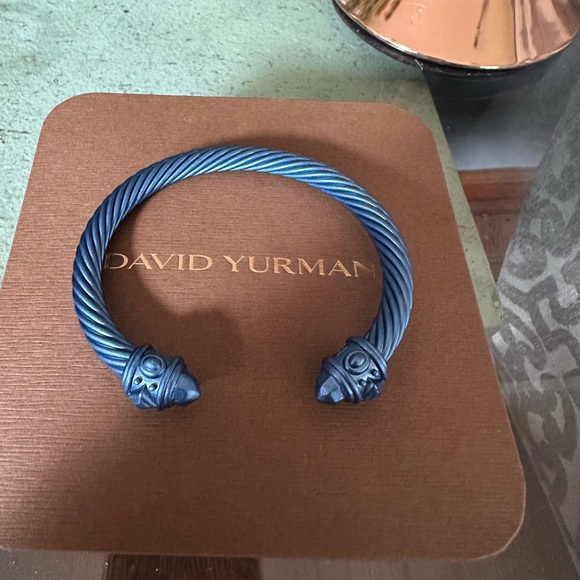 David Yurman Limited Edition Light Blue Aluminum Renaissance Bracelet 7mm  6.5” - Picture 1 of 11